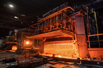 Fototapeta na wymiar Furnace for heating metal forgings and ingots.