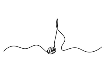 Abstract note as continuous lines drawing on white background. Vector