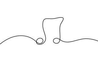 Abstract note as continuous lines drawing on white background. Vector