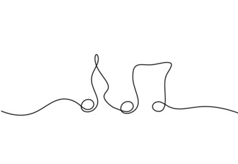 Abstract note as continuous lines drawing on white background. Vector