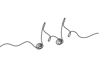 Abstract note as continuous lines drawing on white background. Vector