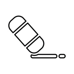 Eraser, rubber, trash, clean line icon. Outline vector.