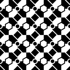 Obraz na płótnie Canvas Abstract checker pattern. Vector octagons and rhombs checkered wallpaper sample. Geometric and abstract chessboard pattern.