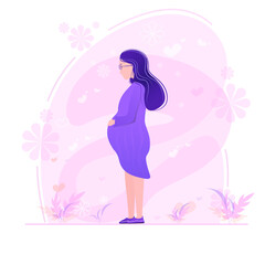 pregnant girl on a beautiful background