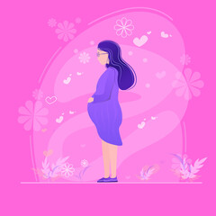 Obraz na płótnie Canvas pregnant girl on a beautiful background
