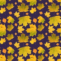 live scanned leaves autumn pattern