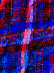 Abstract background in red and blue, with a spectacular rhythm and inserts. Surreal image in a modern style. For your wallpapers, art projects and works.