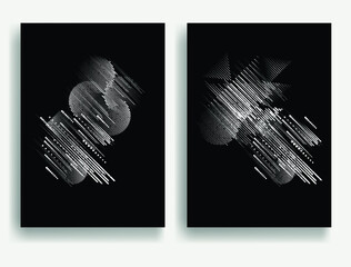 Contemporary background composition .Modern minimal design .Linear  design .Black and white pattern .Trendy abstract background . Geometric shapes  .Vector illustration.