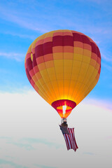Colorful Hotair Balloon in Flight