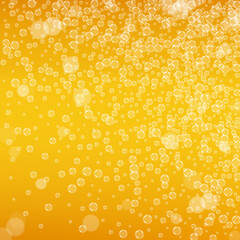 Oktoberfest background. Beer foam. Craft lager splash. Golden fl