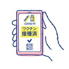 ワクチンパスポートイメージ　スマートフォンを持つ手