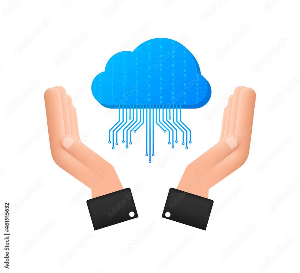 Aufkleber ftp file transfer icon on hands. ftp technology icon. transfer data to server. vector illustration.