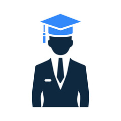 Graduate, graduation, education icon. Simple flat design concept.