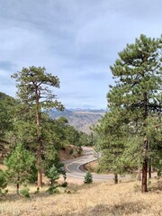 view from the top of the hill beautiful hike Denver Colorado fresh mountain air panoramic fall mountain landscape trees