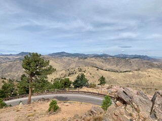 view from the top of the hill beautiful hike Denver Colorado fresh mountain air panoramic fall...