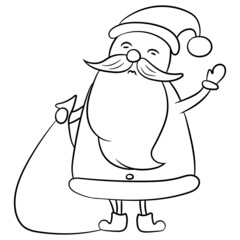 Santa Claus line art vector
