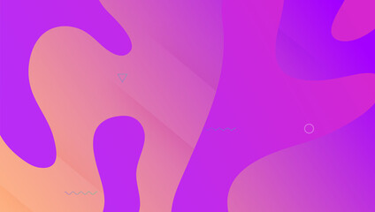 Fluid Layout. Blue Trendy Banner. Flow Landing Page. Flat Horizo