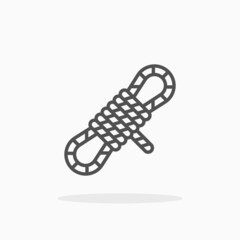 Rope icon. Editable Stroke and pixel perfect. Outline style. Vector illustration.
