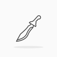 Knife Blade icon. Editable Stroke and pixel perfect. Outline style. Vector illustration.