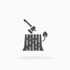 Axe Log icon. Glyph or Solid style. Vector illustration. Enjoy this icon for your project.