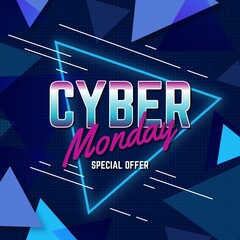 realistic technology cyber monday vector design illustration