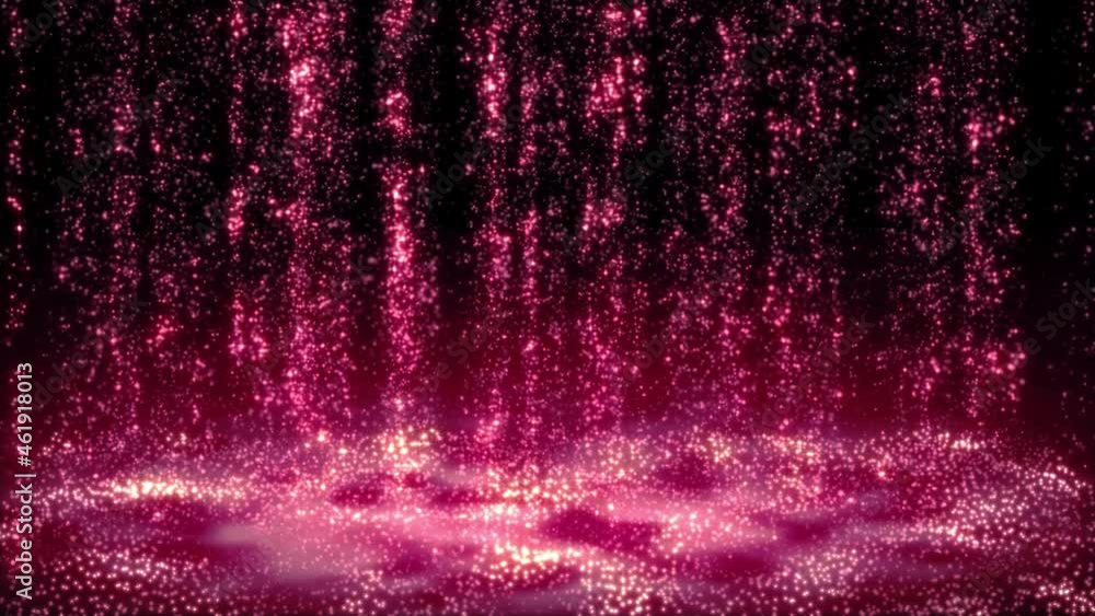 Wall mural 4k abstract background vertical flow of shining particles, stardust, moving in curtain pattern