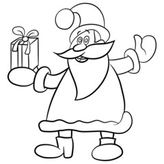 Santa Claus line art vector. Black white christmas vector. Sketch Santa Claus. Santa Christmas