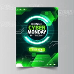 realistic technology cyber monday vector design illustration