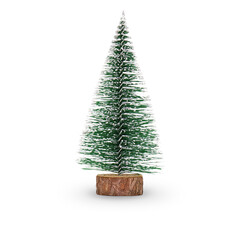 Artificial small christmas tree isolated on white background