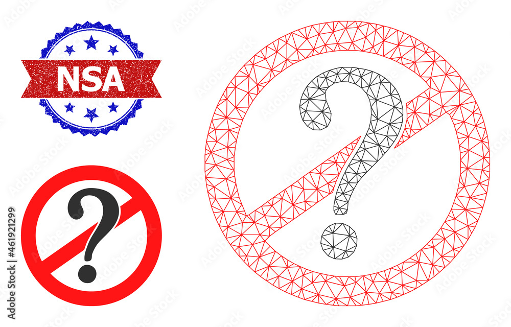 Poster triangular stop questions carcass illustration, and bicolor unclean nsa watermark. mesh carcass imag