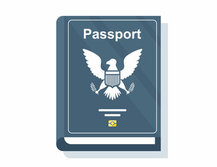 blue passport of a citizen of the country. flat vector illustration.