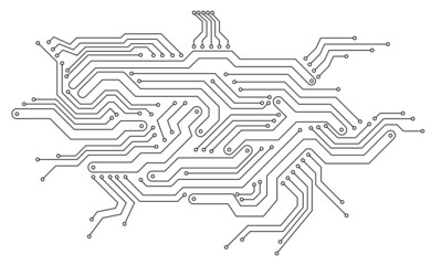 Electronics board. Circuit board electronic hi tech pattern.  abstract computer chip. Black monochrome background