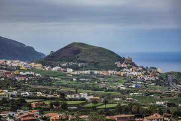 View on La Orotava - is one of most beautiful areas in northern part of Tenerife. Orotava Valley stretches from the sea up to mountains. La Orotava, Tenerife, Canary Islands, Spain.