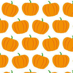 Cute pumpkin pattern on a white background