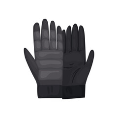 Winter gloves or leather mittens for men as handwear in winter or autumn season.  design symbols for web isolated on a white background