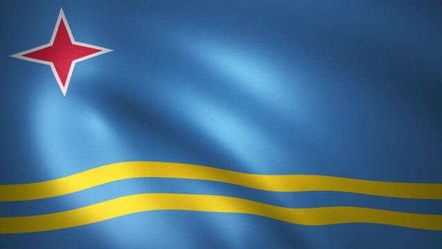 Flag of Aruba Waving in the Wind (CG | LOOP)