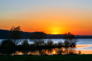 sunset over the river