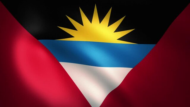 Flag of Antigua and Barbuda Waving in the Wind (CG | LOOP)