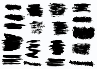 Grunge vector dry brush strokes, backgrounds