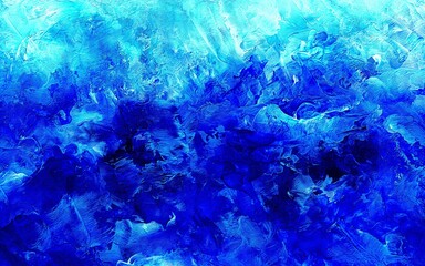 Fototapeta na wymiar Abstract blue background. This is my own abstract blue artwork made by me using acrylic painting on canvas