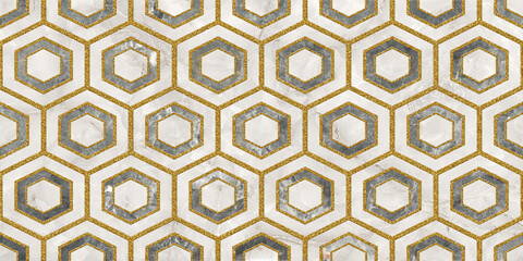 hexagon patterned marble mosaic background