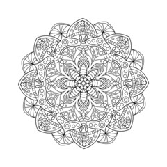 Vector mandala for coloring. Round pattern with decorative elements. Decoration for book, design, illustration, games, relax and meditation