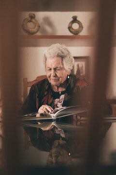 Old woman with photo album