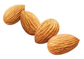 Almonds, isolated on white background