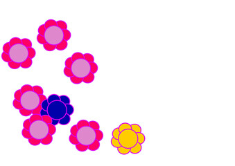 floral background with flowers isolated on white background