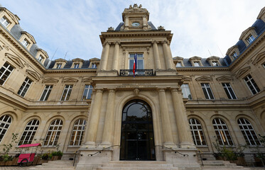 Fototapeta na wymiar Paris, the city hall of the 3rd district in the Marais, beautiful building