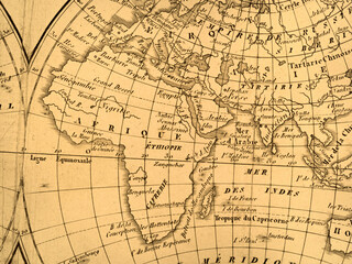 Fototapeta na wymiar アンティークの古地図　アフリカ