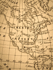 Fototapeta premium アンティークの古地図 北米大陸
