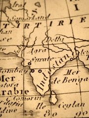 アンティークの古地図　インド
