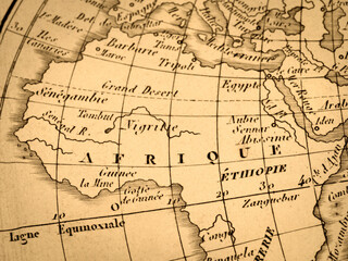 Fototapeta na wymiar アンティークの古地図　アフリカ